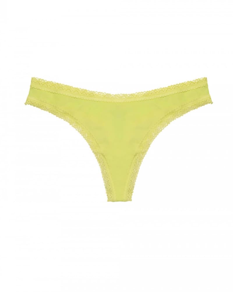 Front of a size XL Women'S Pretty Little Panty Thong Tanga in Citron in Citron by Blush Lingerie. | dia_product_style_image_id:345437